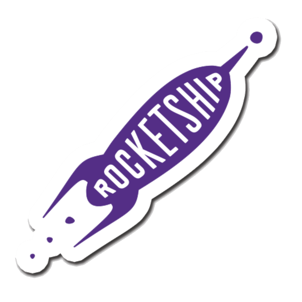 Rocketship Die-cut Logo Magnet